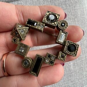 Patricia Locke Geometric Gold Tone Brooch